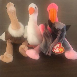 Ty Beanie Babies-Stretch, Pinky, Batty, Gracie